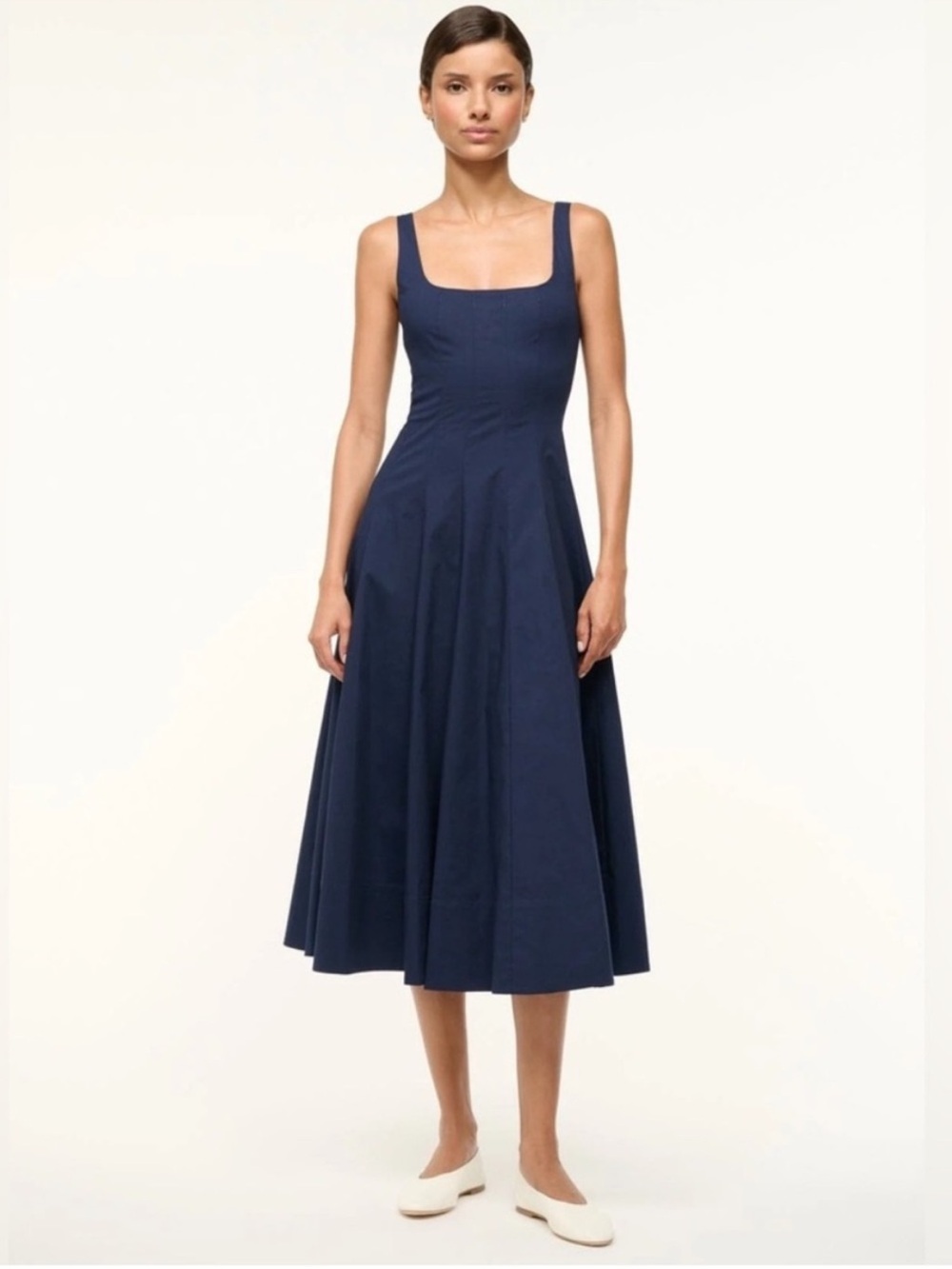 Staud Wells Dress in Navy 6 NEW